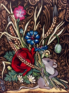 Mouse Queen by Nadya Warthen Gibson, Acrylic on Panel 6x8 $85